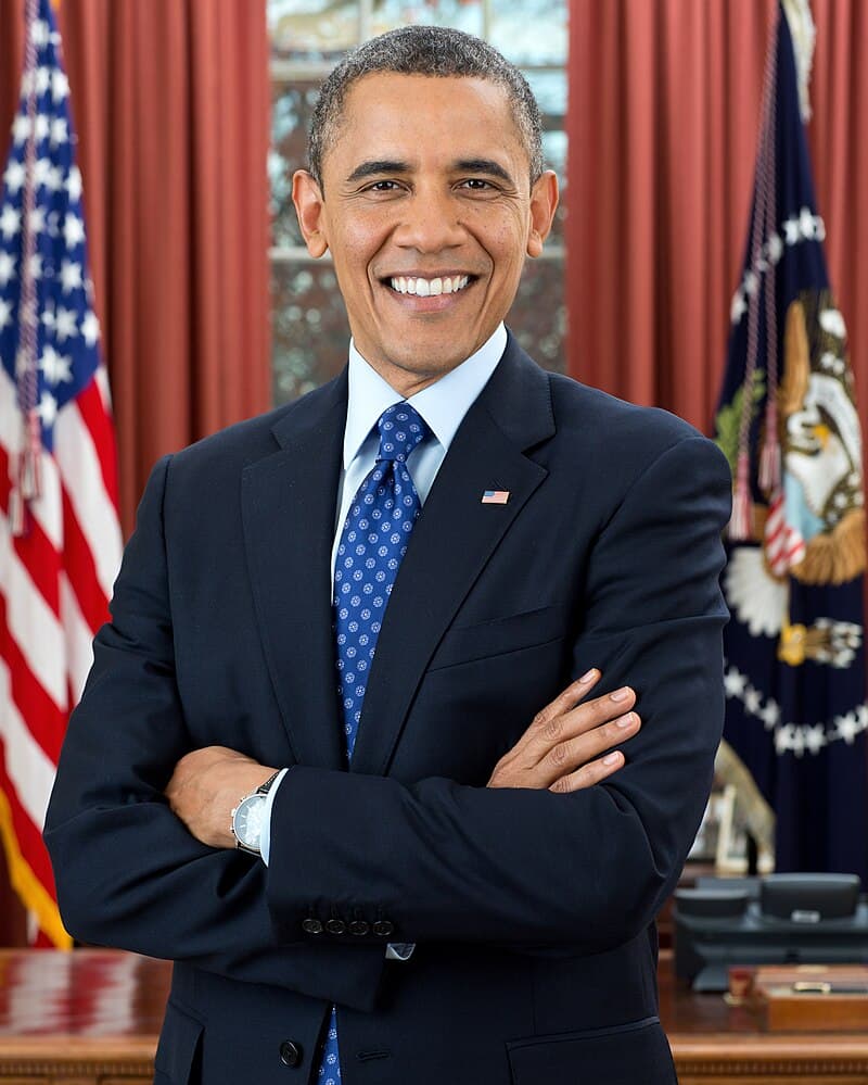 Official 2012 White House portrait of Barack Obama by Pete Souza (public domain, U.S. Government work)
